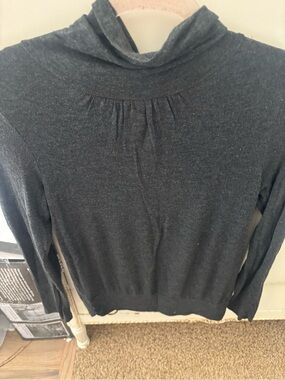 Storm Charcoal Gray Long Sleeve Turtleneck Top